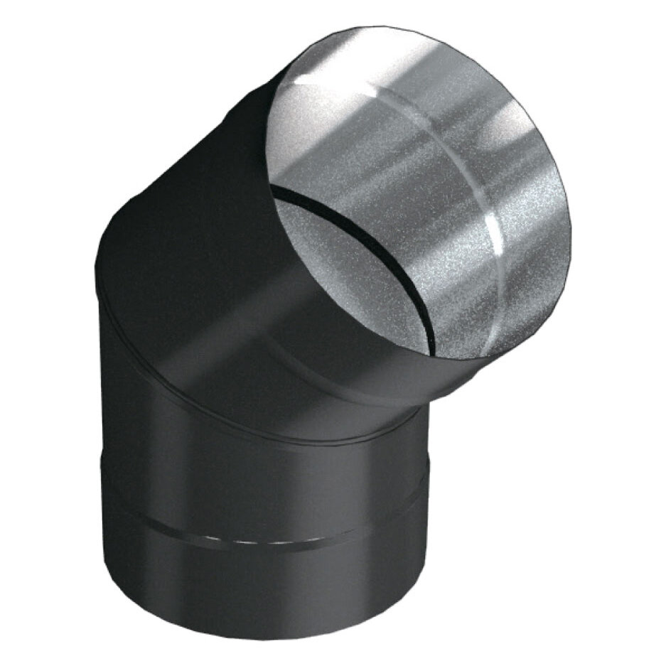 Отвод 45° Вулкан VBR (black, AISI 439/0,8мм)(Диаметр Ø 150 мм)
