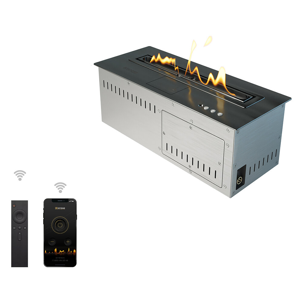 Автоматический биокамин Airtone Andalle Linear (Black titanium / Графит)(Длина 2100 мм)