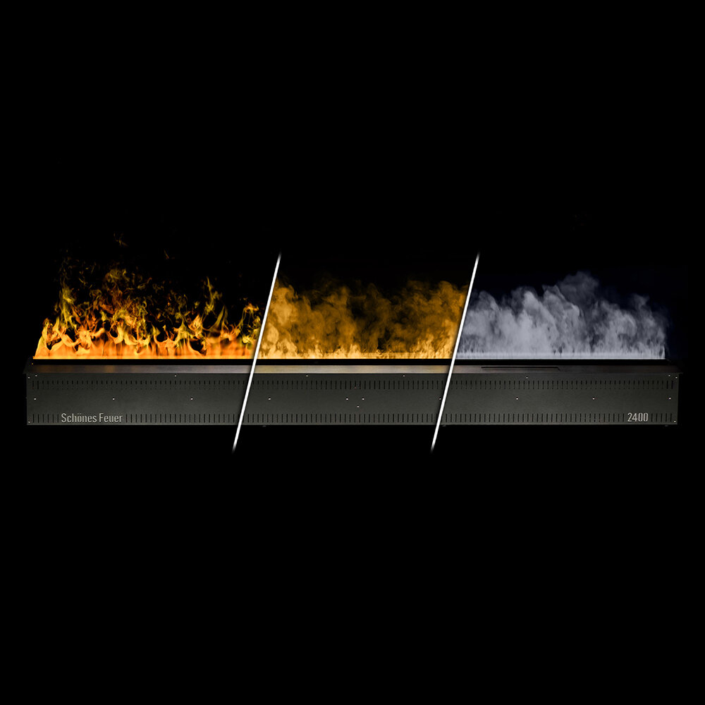 Встраиваемый камин-увлажнитель Schones Feuer 3D Hot Line 2400(Классический) (Панель Чёрная)