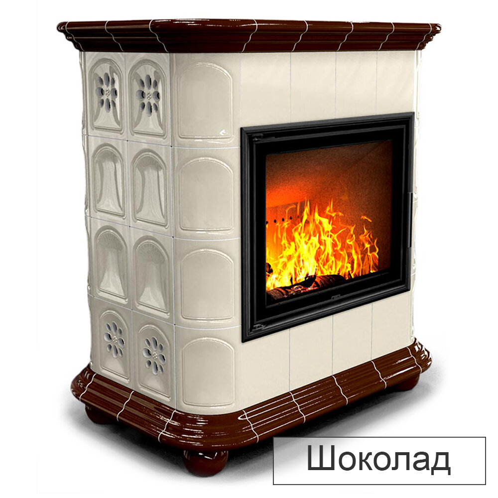 Каминная облицовка КимрПечь Прованс центральный МЛ-700(Исполнение Однотонный B, Цвет / Декор Шоколад [G4])