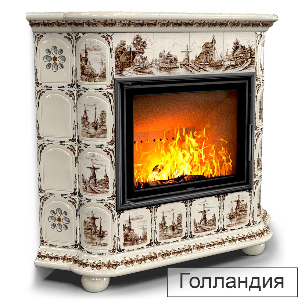 Каминная облицовка КимрПечь Прованс угловой МЛ-700(Исполнение Роспись, Цвет / Декор Голландия)