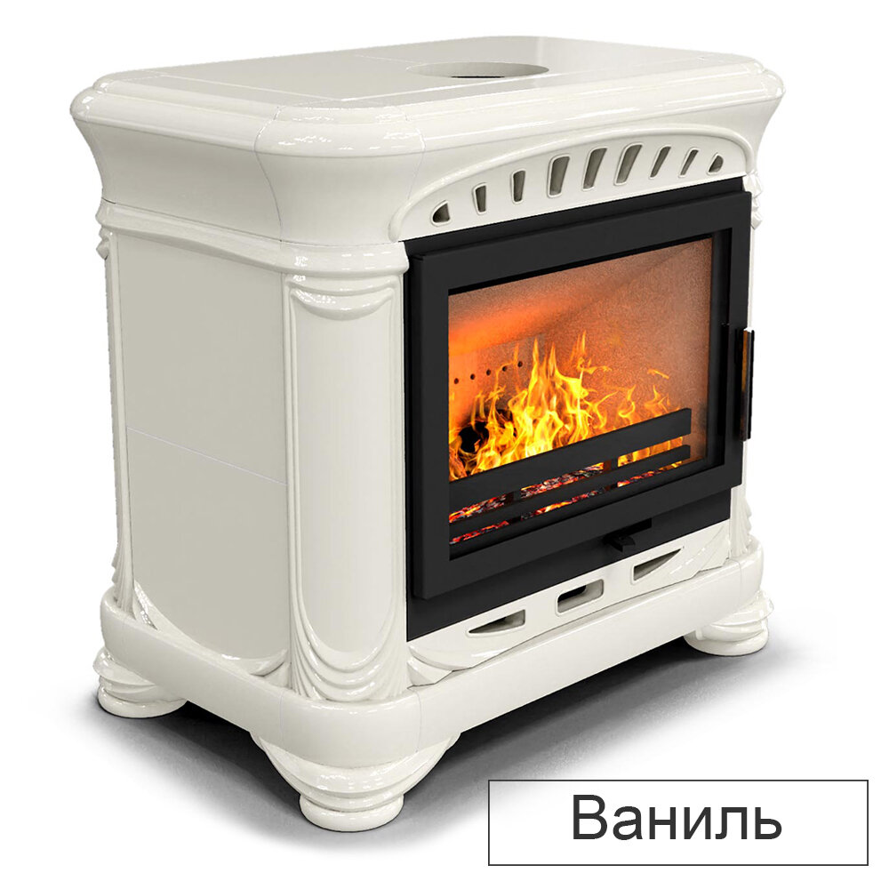Каминная облицовка КимрПечь Модерн центральный (Исполнение Однотонный A, Цвет / Декор Ваниль [A2])