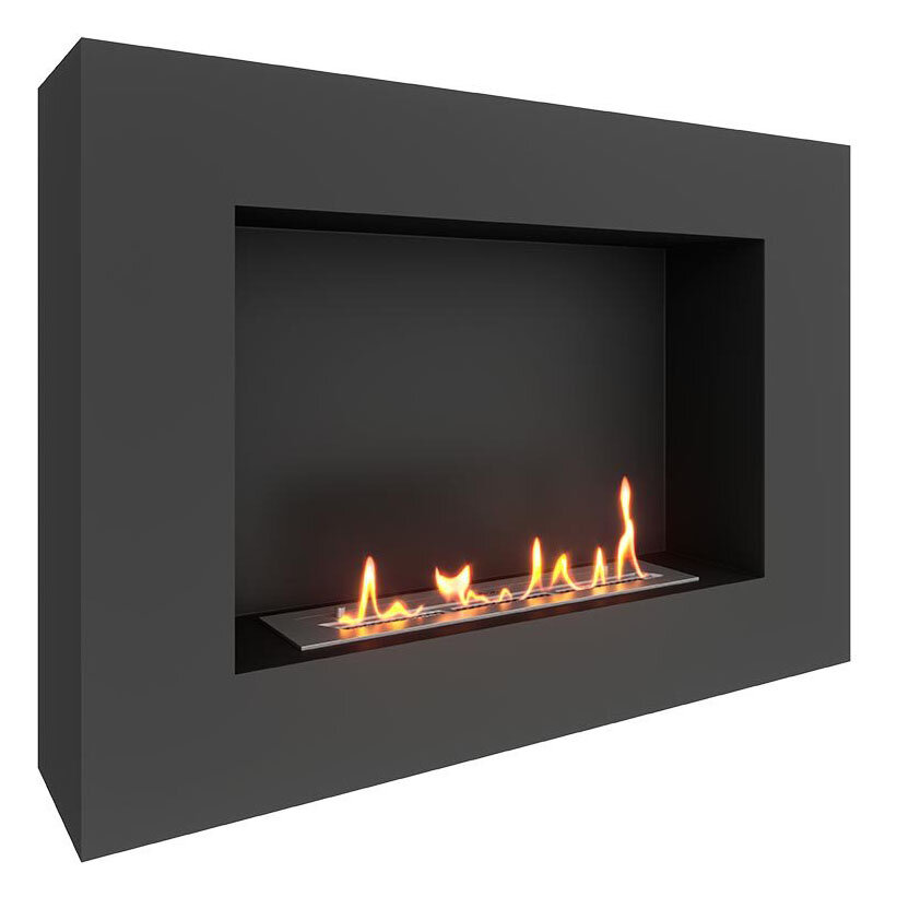 Биокамин SteelHeat WALL GRAND 900(Цвет Черный, Стекло Со стеклом, Стемалит Со стемалитом)