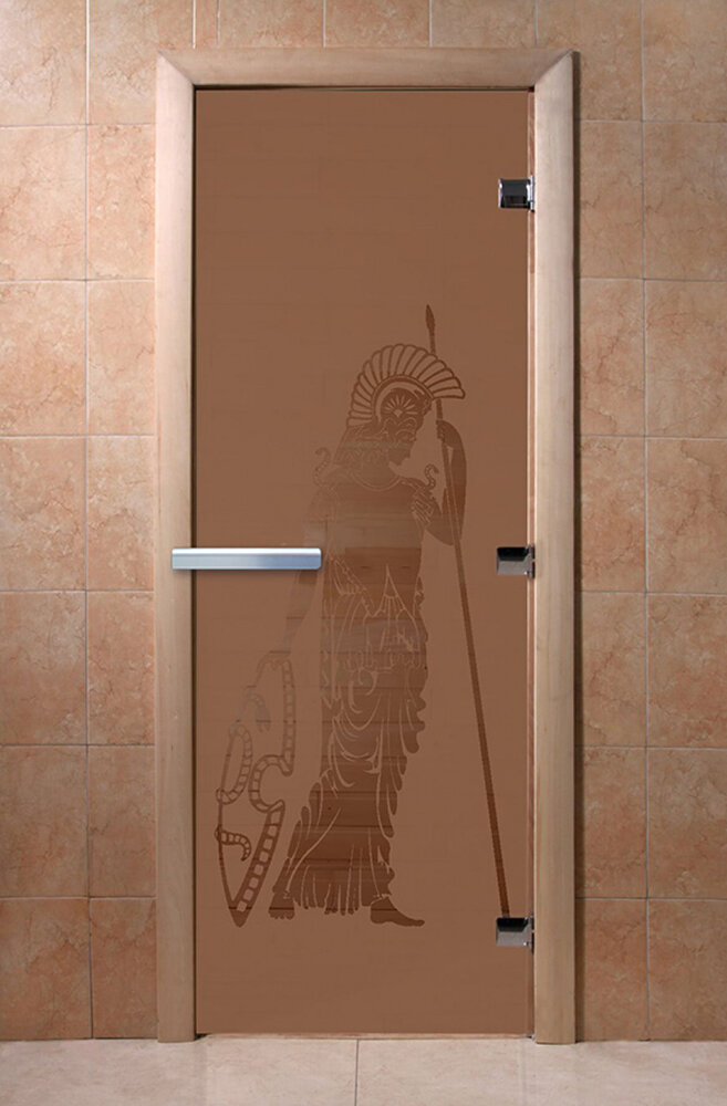 Дверь для бани/сауны DoorWood Рим бронза матовая(Размер 2100*800 мм, Расположение Левая)