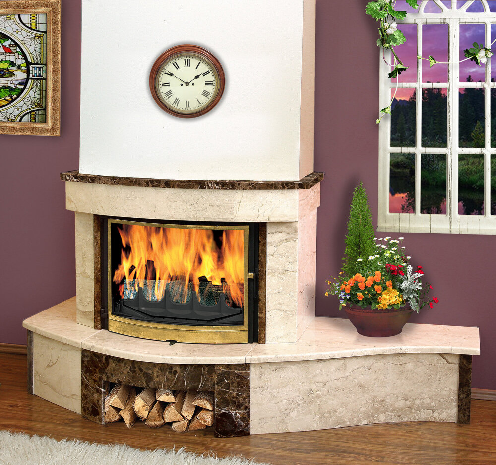 Каминная облицовка Madeira Dominica Exclusive +(Мрамор Dayno Reale / Dark Chokolate, Тип топки под топку 700)