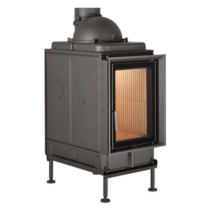 Каминная топка Brunner HKD 2.2 XL (плоское стекло) (Дымосборник Чугунный дымосборник (низкий), Рамка Монтажная рама, Цвет рамки Черная)