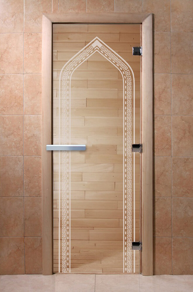 Дверь для бани/сауны DoorWood Арка прозрачная(Размер 1800*600 мм, Расположение Правая)