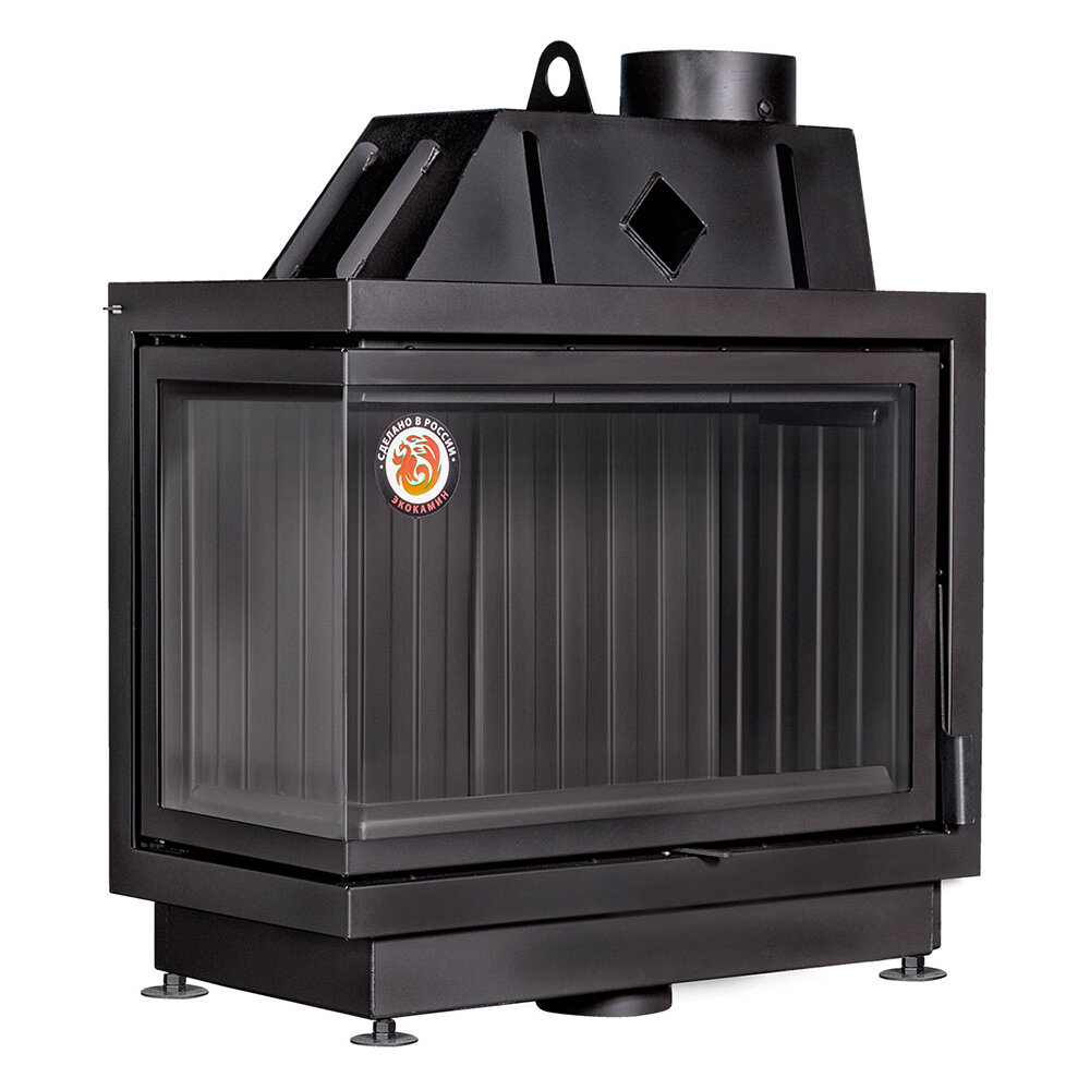 Каминная топка Экокамин Альфа 800 L (Черный шамот)