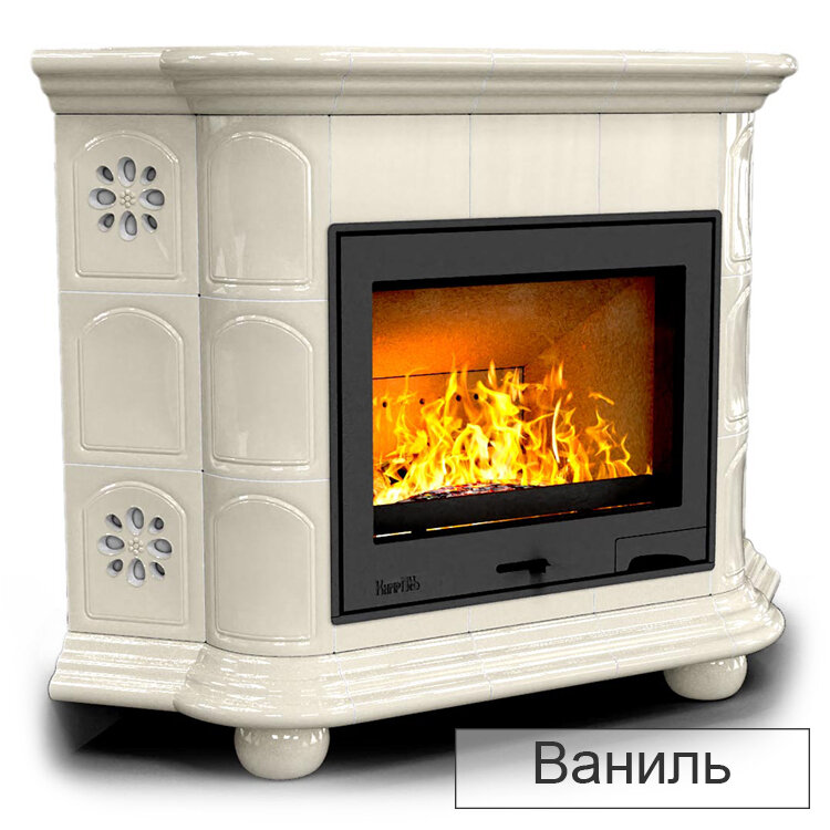 Каминная облицовка КимрПечь Прованс угловой Л-600(Исполнение Однотонный A, Цвет / Декор Ваниль [A2])