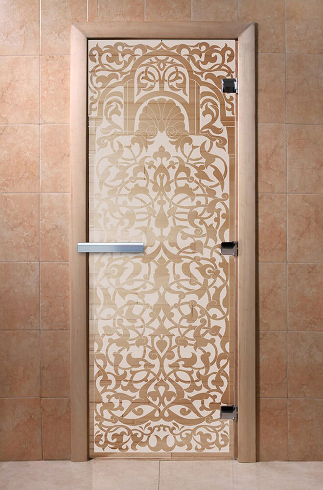Дверь для бани/сауны DoorWood Флоренция прозрачная(Размер 1700*700 мм, Расположение Правая)