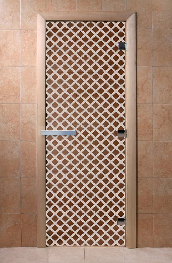 Дверь для бани/сауны DoorWood Мираж бронза(Размер 2100*800 мм, Расположение Левая)