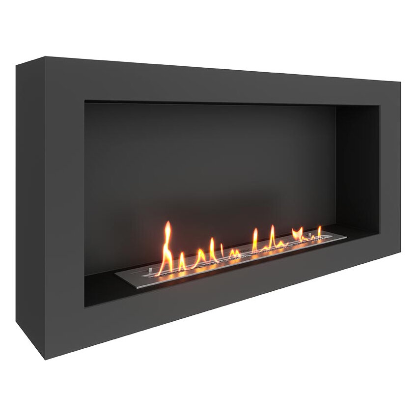 Биокамин SteelHeat WALL ONE 1100(Цвет Черный, Стекло Со стеклом, Стемалит Со стемалитом)