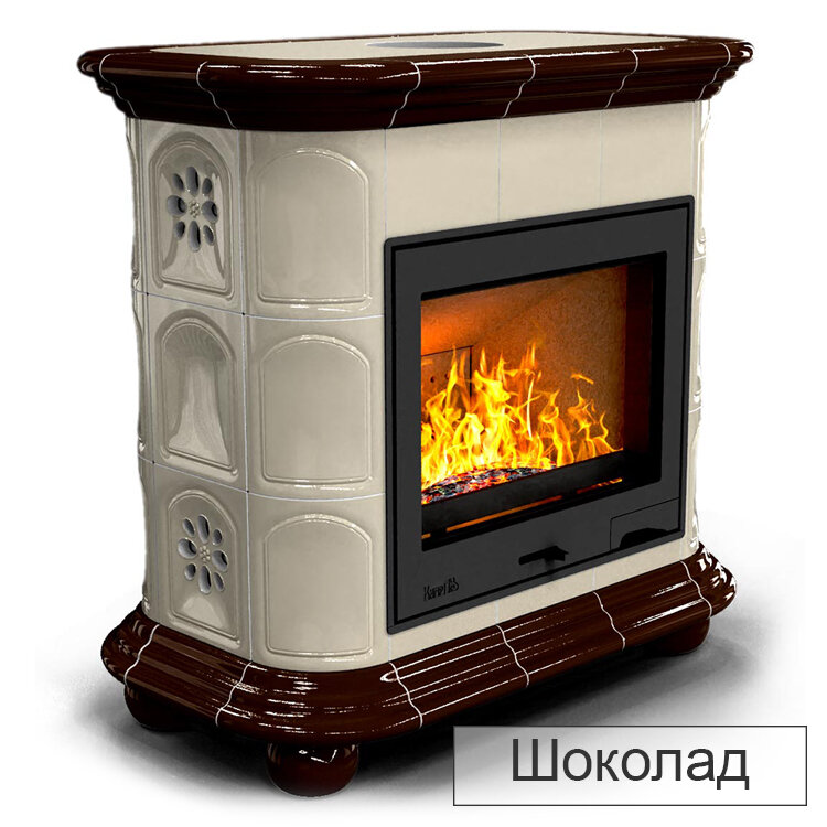Каминная облицовка КимрПечь Прованс центральный Л-600(Исполнение Однотонный B, Цвет / Декор Шоколад [G4])