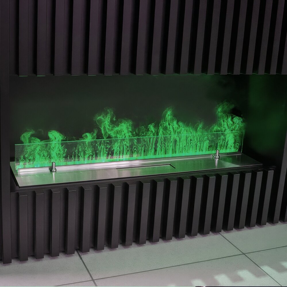 Электрический очаг Schones Feuer 3D FireLine 800 RGB Pro со стальной крышкой(Нержавеющая панель)