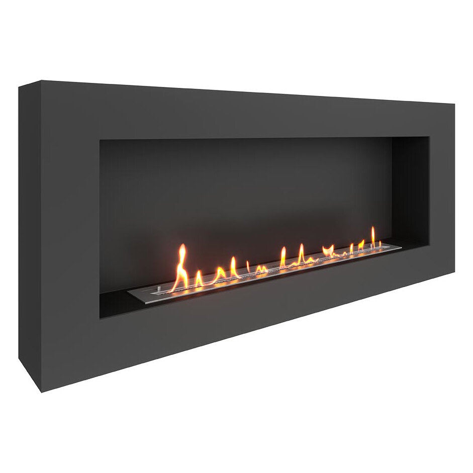 Биокамин SteelHeat WALL GRAND 1500(Цвет Черный, Стекло Со стеклом, Стемалит Со стемалитом)