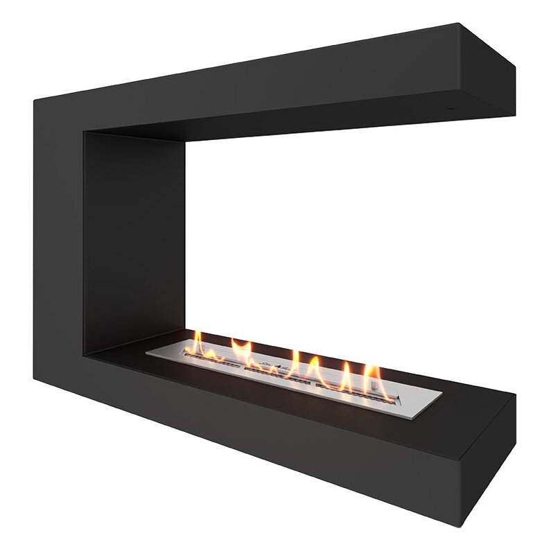 Встраиваемый торцевой биокамин SteelHeat LONG 800(Стекло)