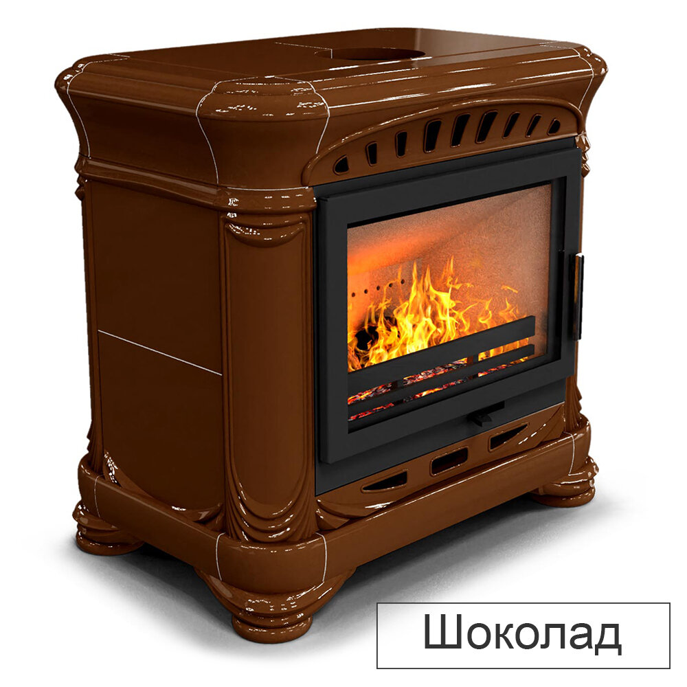 Каминная облицовка КимрПечь Модерн центральный (Исполнение Однотонный B, Цвет / Декор Шоколад [G4])