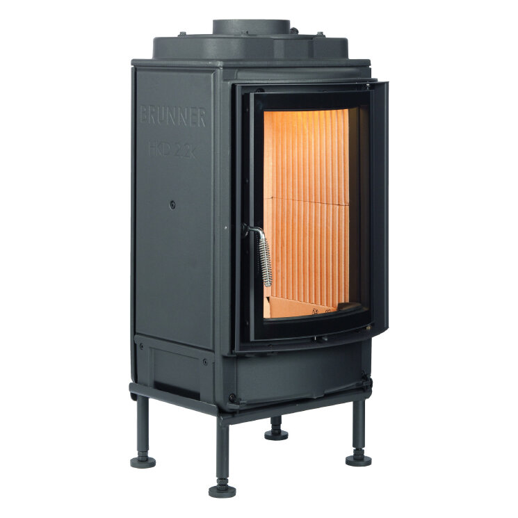 Каминная топка Brunner HKD 2.2 k (круглое стекло) (Монтажная рама, черная, R=330)
