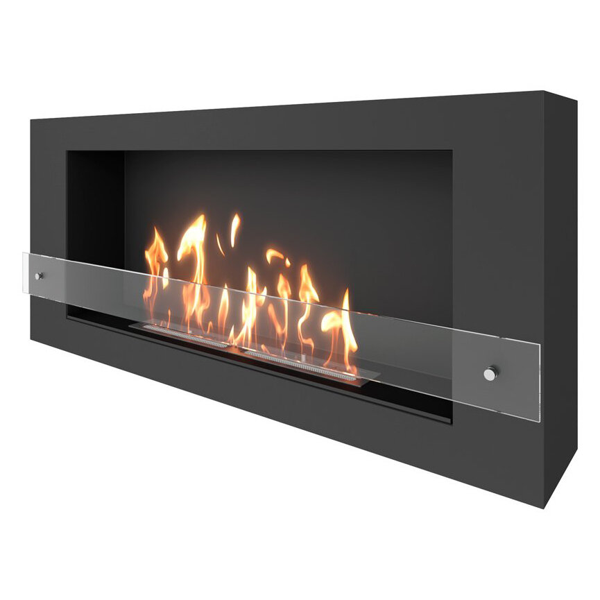 Биокамин SteelHeat WALL LONG 1200 LITE(Стекло Со стеклом, Стемалит Без стемалита)