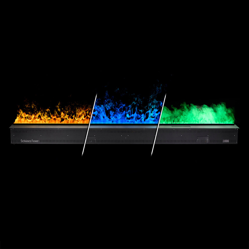 Встраиваемый камин-увлажнитель Schones Feuer 3D Hot Line 3000(RGB) (Панель Чёрная)