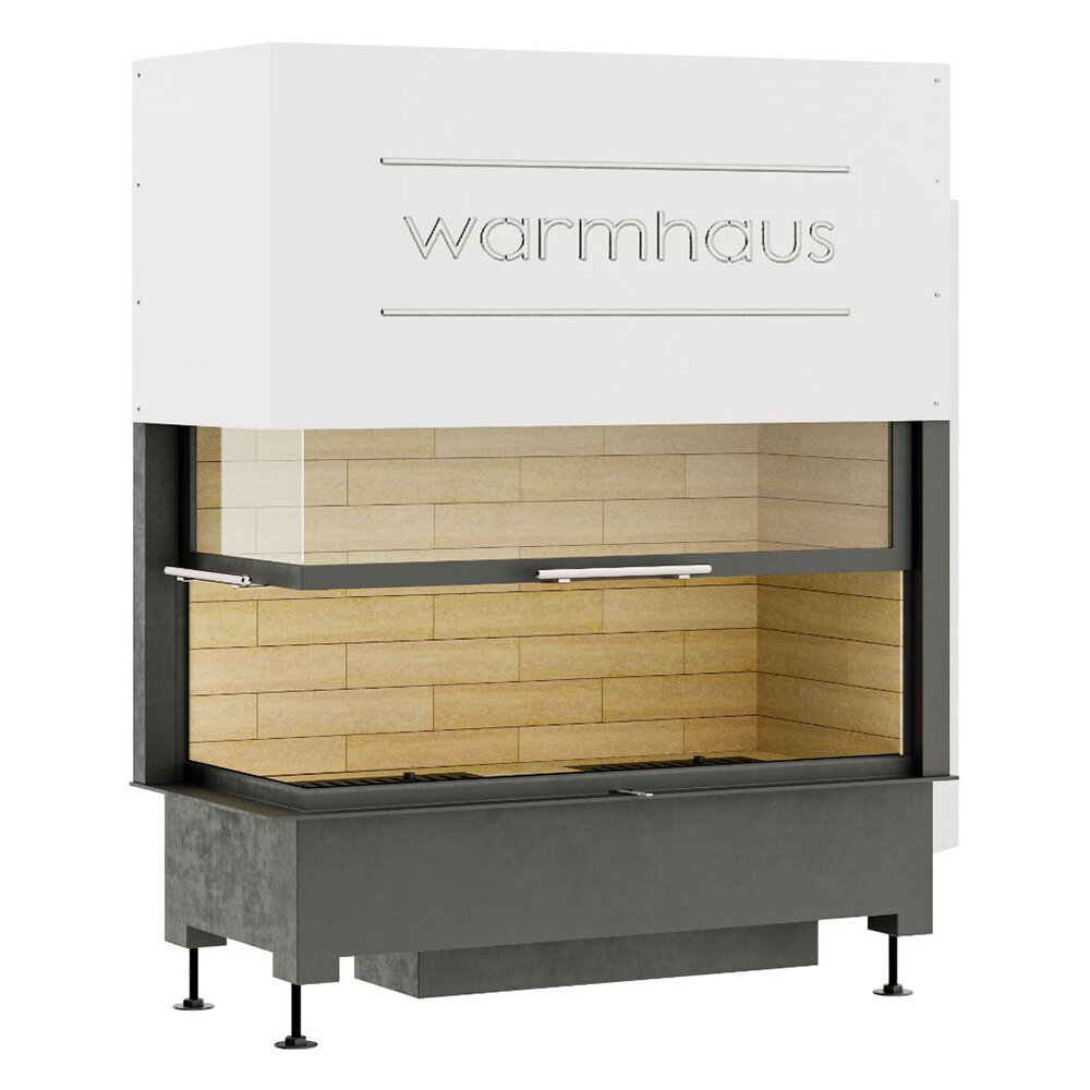 Каминная топка Warmhaus Kant 100/57h(Футеровка Светлый шамот, Расположение Левая)