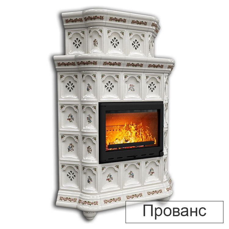 Каминная облицовка КимрПечь Истра двухъярусная угловая МЛ-700(Исполнение Роспись, Цвет / Декор Прованс)